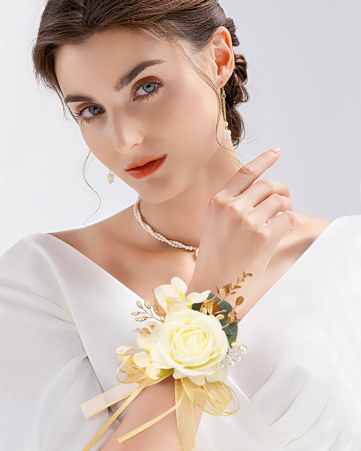 White Rose Wrist Corsages for Wedding 2pcs Pearl Wrist Corsage Bracelet  Wedding Bridal Bridesmaid Hand Flower for Wedding Festival Party Prom Suit  Homecoming Decoration Corsage - Walmart.com