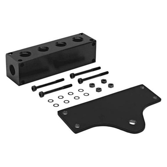 Viair VIA92820 0.25 in. 6 Port Billet Manifold with Mounting Bracket, Black