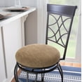 thumbnail image 3 of Linon Bryson 25" Indoor Metal Bar Stools with Swivel, Brown/Light Brown Fabric, 3 of 9