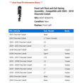 thumbnail image 2 of Front Left Strut and Coil Spring Assembly - Compatible with 2005 - 2010 Chevy Cobalt 2006 2007 2008 2009, 2 of 2
