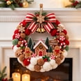 thumbnail image 3 of Ywbawe 25cm DIY Christmas Wreath Craft Kit for Adults Pom Pom Ornament Set for Front Door Xmas Decoration, 1 Set, 3 of 5