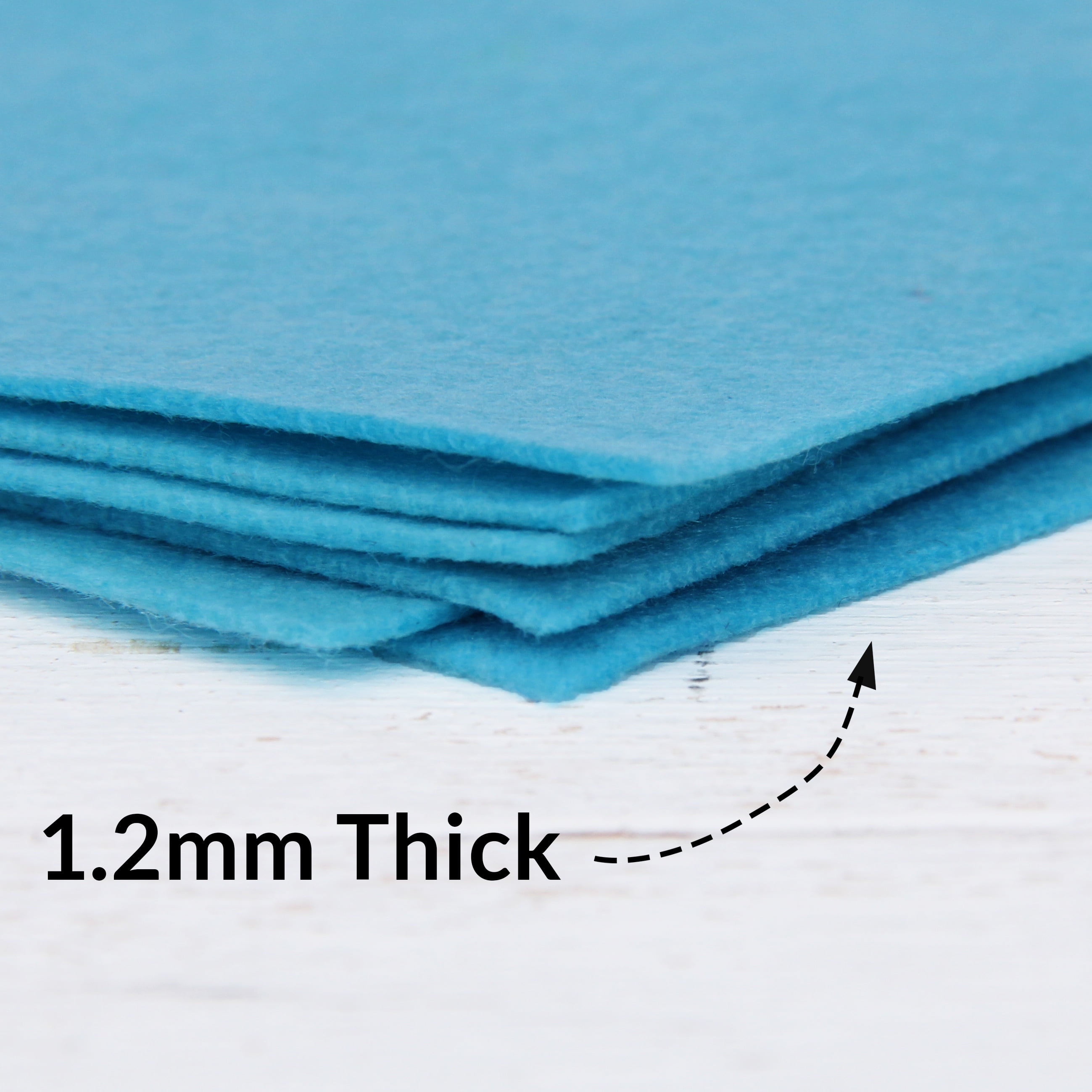 Threadart Premium Felt Sheets - 50 Sheets - 12" x 12" - Aqua | Soft Wool-Like Feel | 1.2mm Thick for DIY Crafts, Sewing, Crafting Projects | Compatible with Cricut Maker