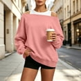 thumbnail image 2 of Tqcoqu Women's Off Shoulder Long Sleeve Sweatshirt, Oversized Drop Shoulder Loose Casual Pullover Tops for Fall, 2 of 10