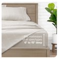 thumbnail image 6 of Split King Sheet Set - 1800 Ultra-Soft Microfiber Bed Sheets - Double Brushed - Deep Pockets - Easy Fit - 5 Piece Set - Bed Sheets (Split King, Modern Plaid - Stone/White), 6 of 9