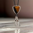thumbnail image 6 of Aellinatey Western Cowboy Vintage Bolo Tie Leather Rope Triangular Stone Pendant Necktie, 6 of 21