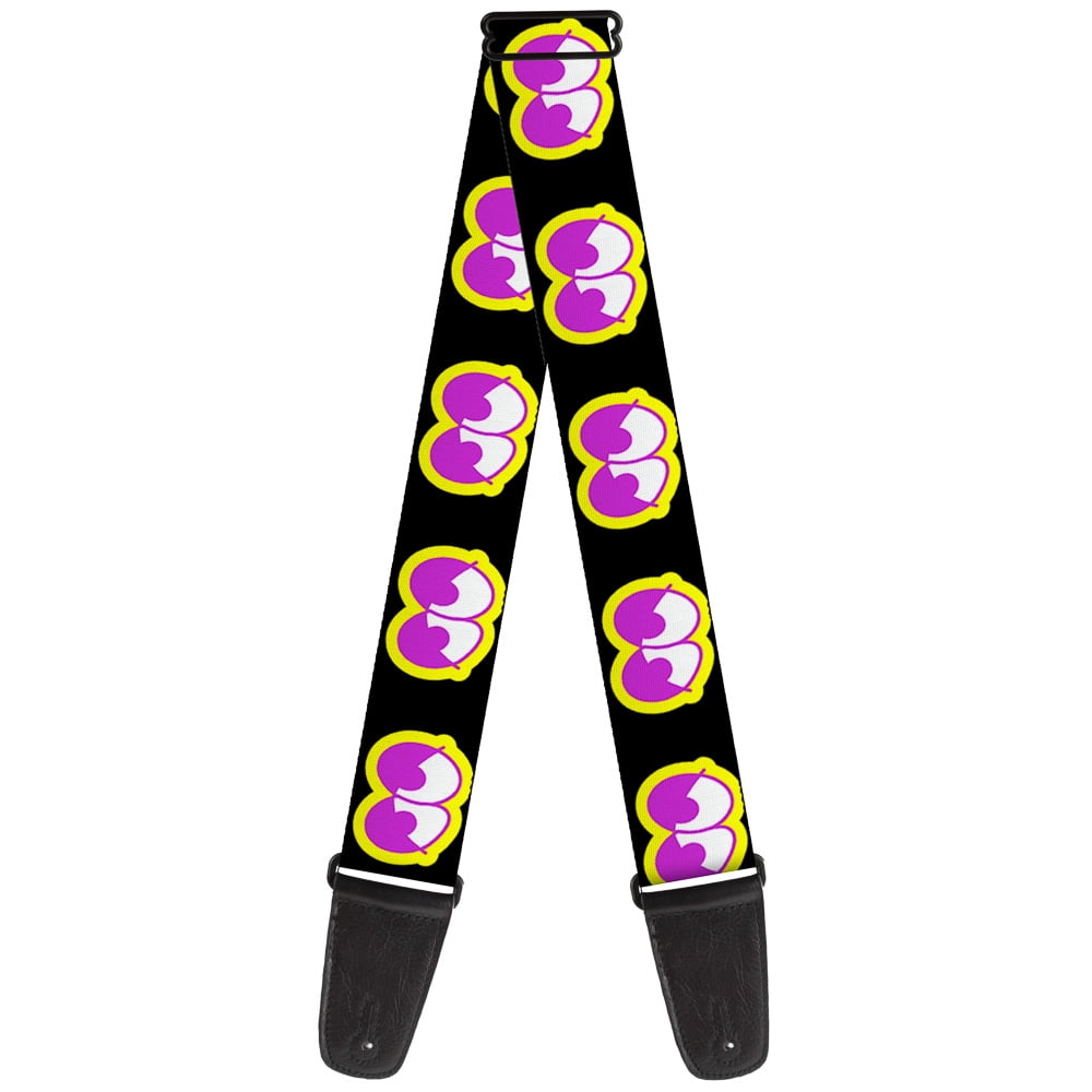Buckle-Down Guitar Strap, Dopey Eyes Black Yellow Purple, 2 Inches Wide