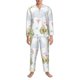thumbnail image 3 of Balery Green Blue Avocado Pijama para Hombre de Dos Piezas con Manga Larga, Conjunto de Dormir y Descanso Suave con Bolsillos-XX-Large, 3 of 7