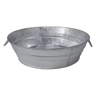 saney 105LFT 3 Gallon Hot Dipped Steel Low Flat Tub, Silver Limited Edition