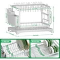 thumbnail image 2 of Auto Beyond Large Dish Drying Rack, 2 Tier Dish Rack for Kitchen Counter, Removable Large Capacity Dish Drainer Organizer with Utensil Holder, White, 2 of 5
