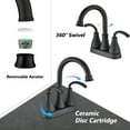 thumbnail image 3 of Bathroom Faucet, Stainless Steel Double Handle Faucet in Black, Modern Kitchen Sink Faucet Pop-Up Drain, 3 of 6