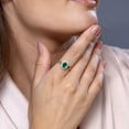 thumbnail image 3 of ANGARA Natural Princess Diana Inspired Emerald Ring with Diamond Halo in 14K Yellow Gold for Women (Size-6x4mm) | May Birthstone, Birthday, Anniversary, Jewelry Gift for Women | Natural Emerald Ring, 3 of 10