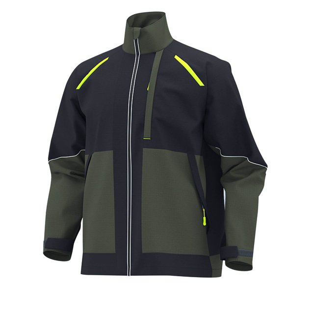 Men's Rip-Resistant Work Jacket Color Block Clothing Durable Clothes Long Sleeve Tops Labor Tees Protective Layer Utility Coat