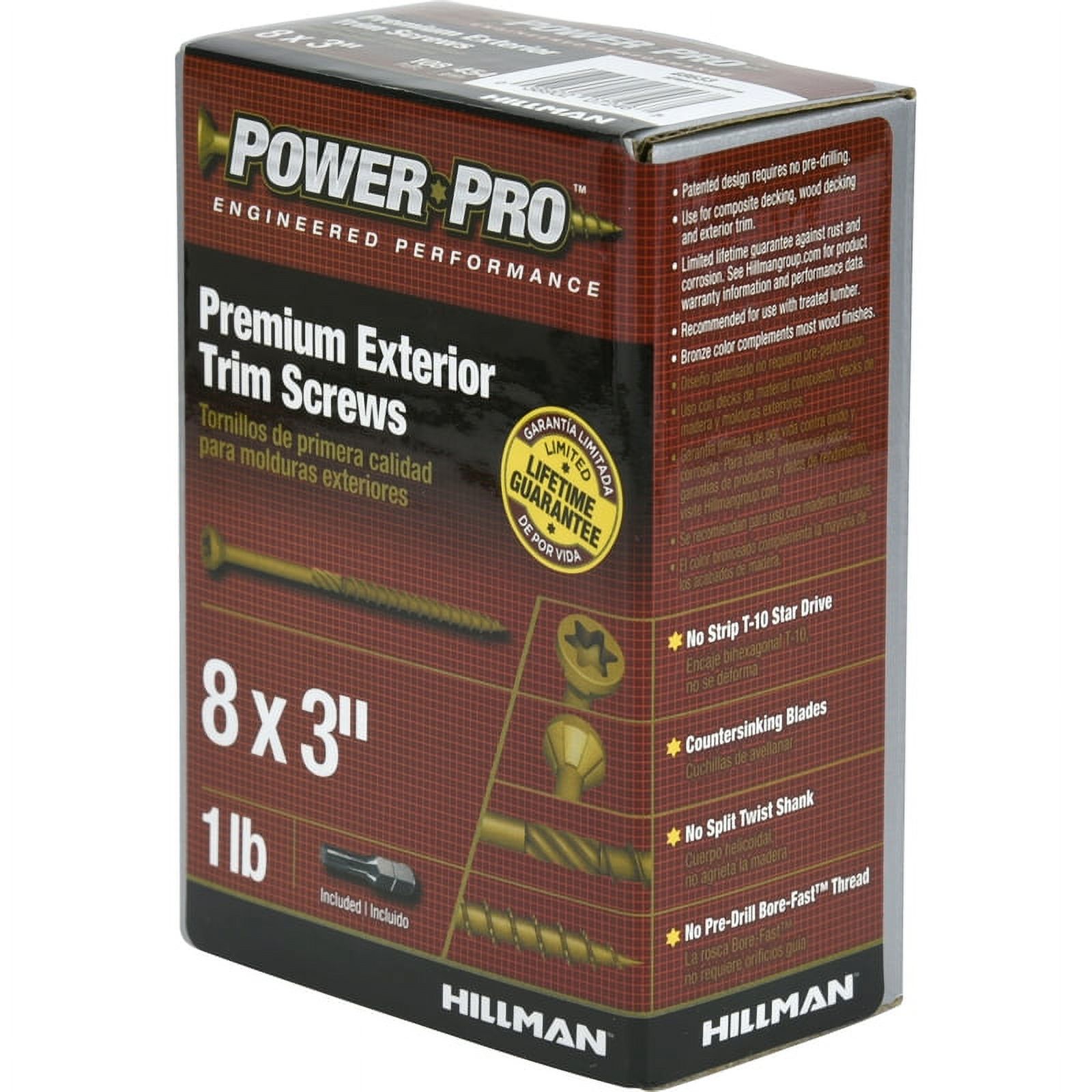 48633 MHR 2000 Hour Trim Screw, Star, 3-In. x 8, 1-Lb. - Quantity 1