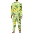 thumbnail image 5 of Kll Cute Dinosaurs Cartoon Sleepwear Mens Flannel Pajamas,Long Cotton Pj Set, 5 of 9
