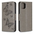 thumbnail image 6 of Dteck Wallet Case for iPhone 12 Pro 6.1-inch, Magnetic Butterfly Patterned Flip PU Leather Kicksatnd Card Holder Shockproof iPhone 12 6.1" Case with Strap Cover,Gray, 6 of 6