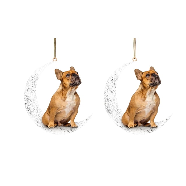 Iron Art Siéntese en la luna Lovely Dog Moon Ornament para los amantes de los perros Christmas Tree Pendent 2PC Wmkox8yii gf6360