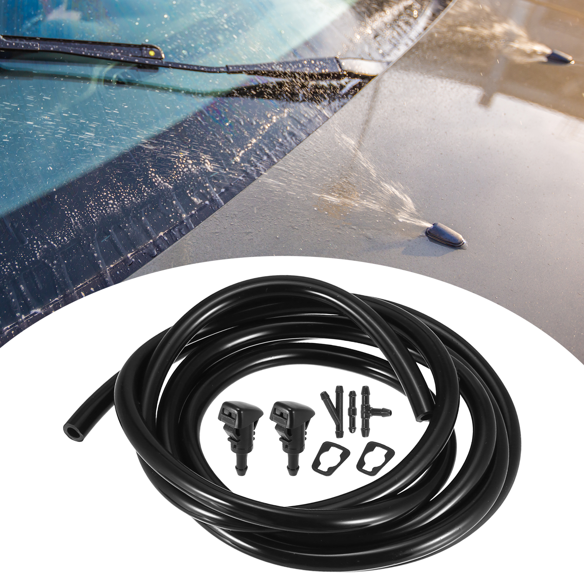 Unique Bargains Front Windshield Wiper Nozzles Kit for Subaru Impreza STI WRX