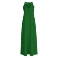 thumbnail image 5 of ClodeEU Women's V Neck Sleeveless Loose Fit Dress with Pockets ,Casual Flowy Relaxed Midi Sundress a-Green,Women's Plus S, 5 of 6