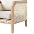 thumbnail image 3 of Christopher Knight Home Bohemian Outdoor White Wicker Lounge Chair with Cushion, Solid Wood Frame, Natural, 3 of 9
