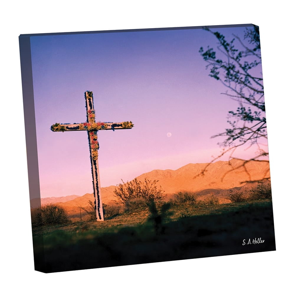 Cross Moon by photographer Steven A. Heller - 14"x14" Canvas Artwork - Multi-Color 30 x 30