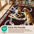 thumbnail image 4 of Design&I 8'x10' Washable Area Rug Extra Large Skid-Resistant Low Profile Snake Serpent Round Gothic Intertwined Spotted Scale Motif Coiled for Living Room, Family, 4 of 7
