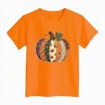 thumbnail image 4 of KPOPLK Girls Halloween Pumpkin Shirt Fall Winter Ghost Graphic Print Short Sleeve T-Shirt Kids Top Size 2-3 Years,Orange, 4 of 4