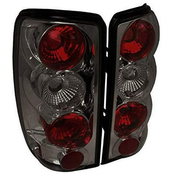 OE Replacement Tail Lights Rear Brake Lamp In Chrome Housing Smoke Lens Made For And Compatible With 2000 - 2006 GMC Denali Yukon Chevrolet Chevy Suburban Tahoe