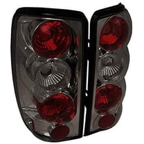 OE Replacement Tail Lights Rear Brake Lamp In Chrome Housing Smoke Lens Made For And Compatible With 2000 - 2006 GMC Denali Yukon Chevrolet Chevy Suburban Tahoe