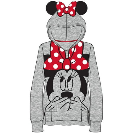 Youth Girls Minnie Ears Big Face Pullover Gray