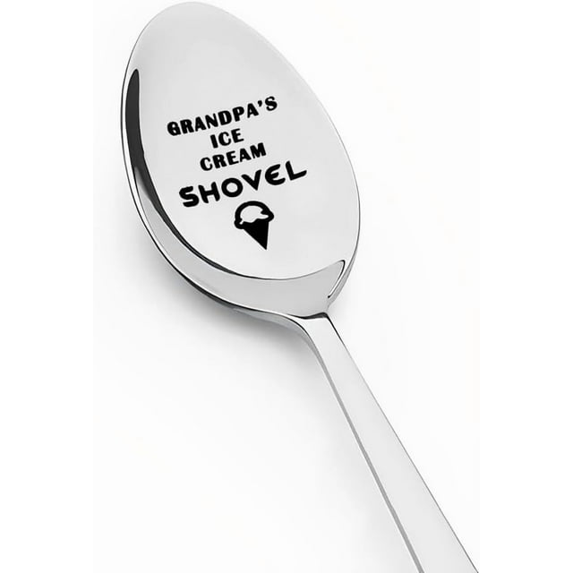 Grandpa Spoon Gifts from Granddaughter Grandson, Grandpa Fathers Day Birthday Gift for Granddad Grandpa's Ice Cream Shovel Spoon for Grandfather Retirement Gifts for Grandpa Ice Cream Lovers Gifts
