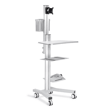 PC Computer Desktop Rolling Mobile Cart Workstation, Gray
