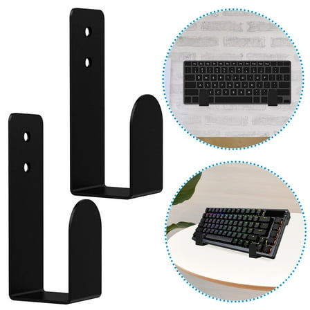 FUEENIRVA 1Set Wall Keyboard Mount Acrylic Holder for Mechanical Keyboard Storage Black Desk Organizer