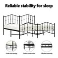 thumbnail image 3 of vidaXL California King Metal Bed Frame with Headboard & Footboard, Black, Sturdy Steel, No Mattress, 3 of 9