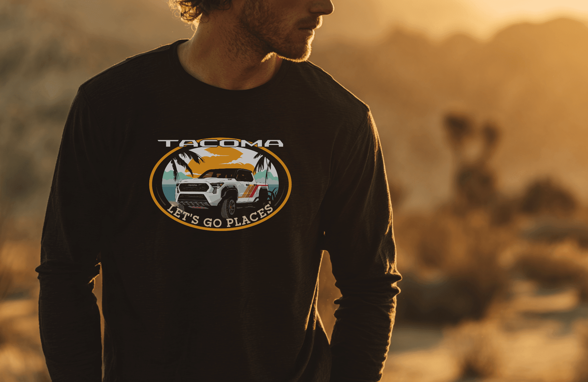 Toyota Tacoma Pick-Up Truck Let's Go Places Long Sleeve Tee