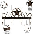 thumbnail image 5 of Yebei Rustic Farmhouse Star Key Rack Holder with 4 Hooks, Decorative Metal Wall-Mounted Design, 10-Inch, Dark Brown, 5 of 6