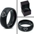 thumbnail image 4 of Tungsten Bicycle Chain Gear Heart Band Ring 8mm Men Women Comfort Fit Black Dome Polished, 4 of 4
