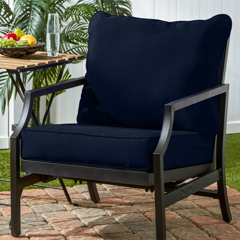 Greendale Home Fashions Solid Marine Blue Rectangle Outdoor Bench