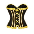 thumbnail image 4 of JOANKDMI Women's Chic Gothic Steampunk Corset Top with Ribbon Tie and Ruffle Trim Elegant Bustier for Pirate Roleplay and Vampire Halloween Dress Up Outfit, 4 of 5