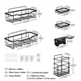 thumbnail image 5 of Nefoso 6 Pack Shower Caddy, Bathroom Organizer Shelf with 28 Hooks and 12 Strong Adhesive, No Drilling Rustproof Toothbrush Holder, Soap Dishes, Hair Dryer Holder (Black), 5 of 9