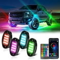 thumbnail image 1 of Lámpara de atmósfera de automóvil Tomshoo Luces LED de roca 4 piezas multicolores, 1 of 8