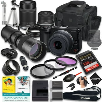 Canon EOS M200 DSLR - 24.1 MP, 4K, 3x zoom, EF-M 15-45mm Lens, Wi