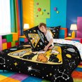 thumbnail image 4 of meiyoeat Cartoon Cat Galaxy Full Size Comforter Sets For Boys,Space Theme Kitten Print Bedding Comforter Set,Reversible,3pcs,1 Comforter and 2 Pillowcases, 4 of 7