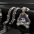 thumbnail image 2 of Men Women Hip Hop New Cartoon Skull Pirate Pendant Necklace 15mm Crystal Cuban Chain HipHop Iced Out Bling Necklaces Fashion Charm Jewelry, 2 of 6