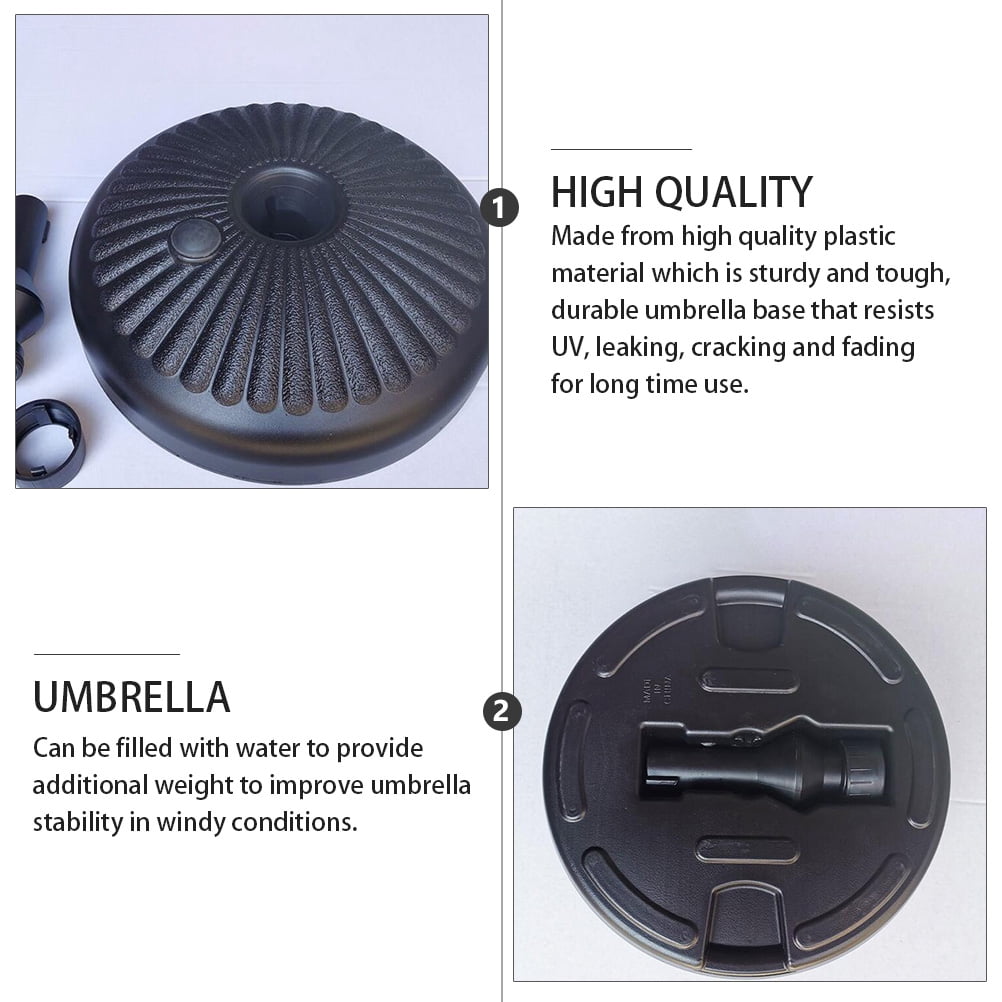 Masteelf Sturdy Plastic Umbrella Base for Holding Beach and Garden Umbrellas Black Color 14.5 Inches Diameter