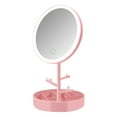 thumbnail image 1 of Miroir de Maquillage Rond avec Lumière, Réglage à 3 Vitesses, Miroir de Bureau rechargeable avec base de Rangement, 1 of 7