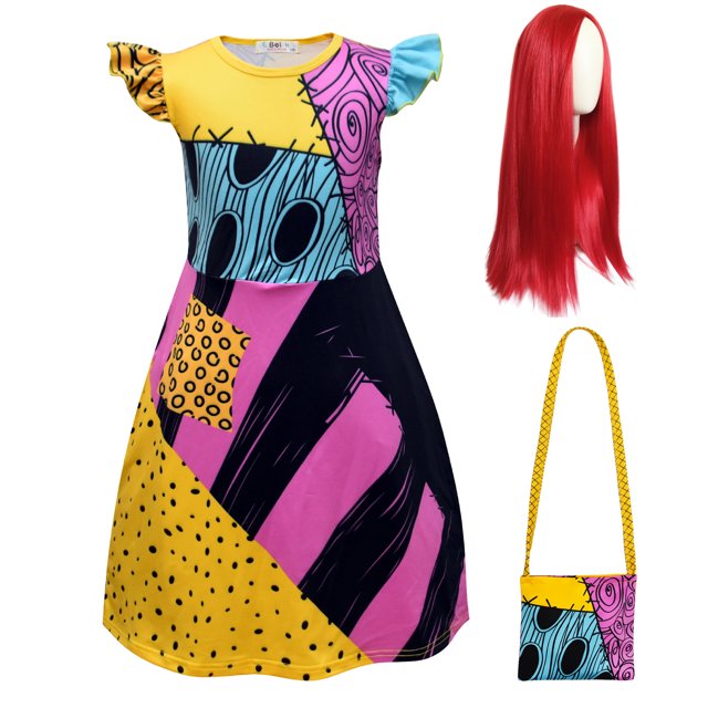 Disney-disfraz de pesadilla antes de Navidad para niños, vestido de princesa clásico, Sally, fiesta de Halloween