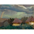 thumbnail image 3 of Tadeusz Makowski 18x14 Black Modern Framed Museum Art Print Titled - Rural Landscape with a Rainbow (1906), 3 of 5