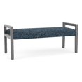 thumbnail image 1 of Pemberly Row Waiting Reception 2 Seat Bench Wood Frame in Blue, 1 of 5