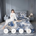 thumbnail image 3 of meiyoeat Blue Gold Marble King Size Comforter Sets For Kids,Fluid Swirl Design Comforters King Size For Adults,Light Gray Reversible,3-Piece, 3 of 7