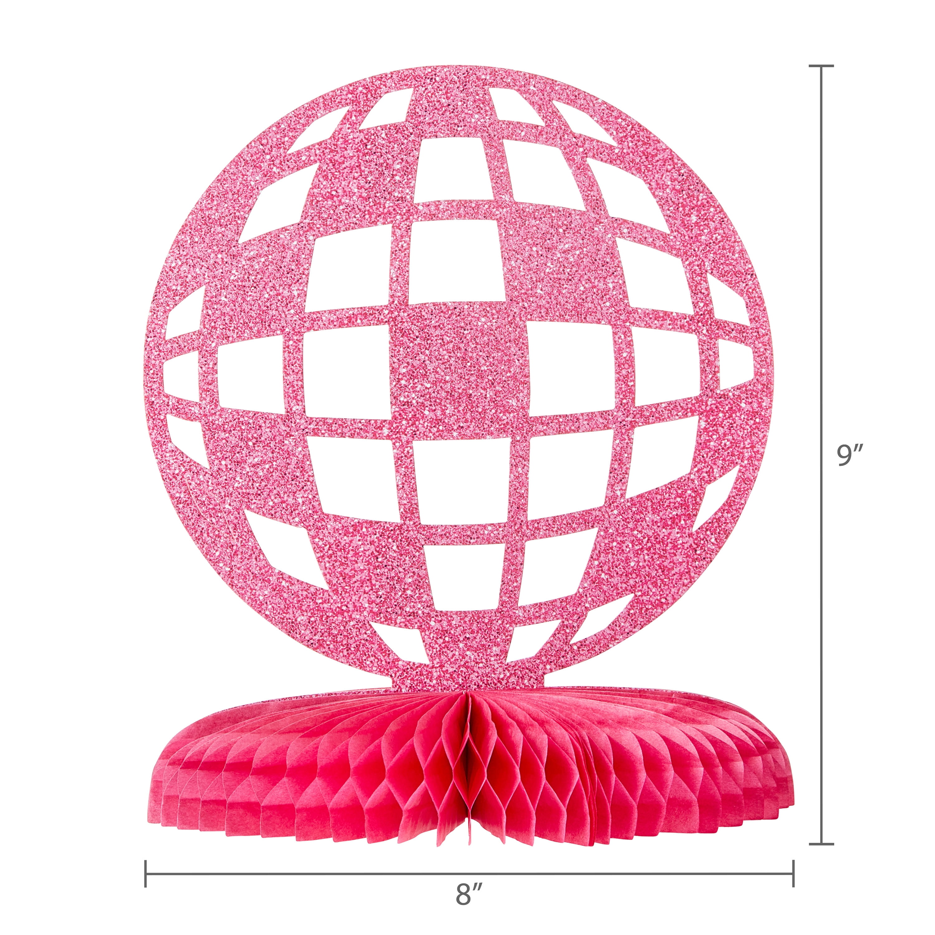 Pink/Silver Disco Ball Paper Honeycomb Center Table Decoration, 3 Count, by Way To Celebrate